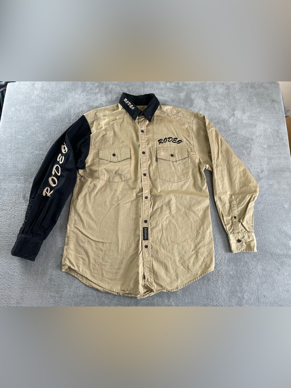 El General Rodeo Shirt Western Button Up Embroidered Cowboy Long Sleeve Men’s M